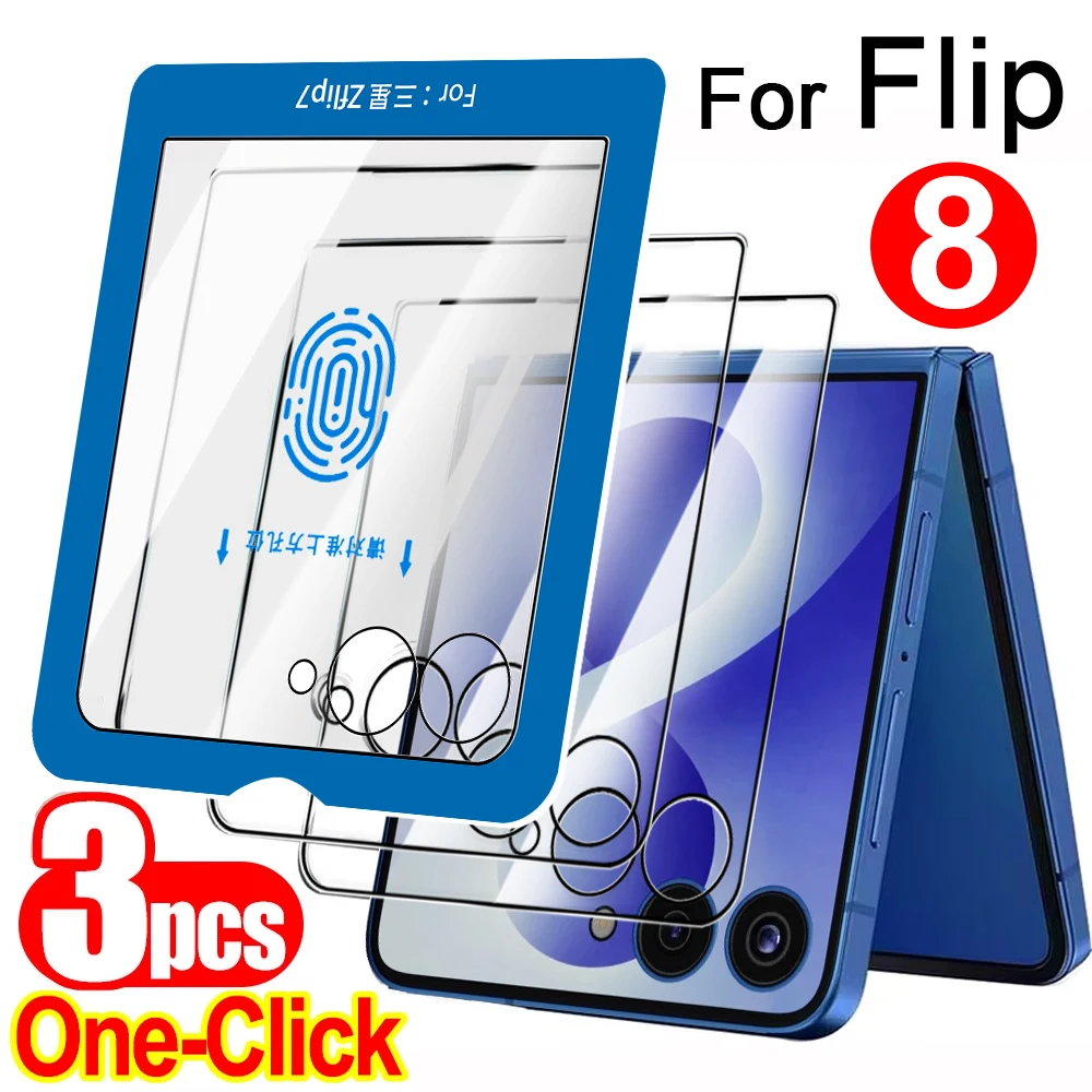 3/1Pcs Tempered Glass Easy To Install for Samsung Galaxy Z Flip 8 7 Outer Screen Protectors Cover Z Flip8 7 HD Protective Films