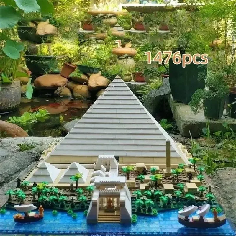 

The Great Pyramid of Giza Model City Architecture Street View Compatible with 21058 Building Blocks Set Diy Kit for Adults Toys