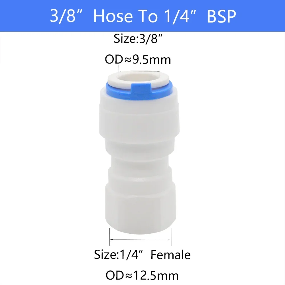 Adaptador de rosca hembra para acuario RO, tubo de combinación recta, conector rápido 1/8, 1/4, 3/8, 1/2, 3/4BSP