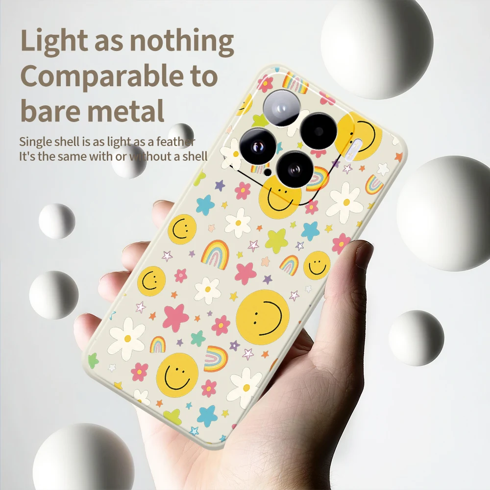 Etui na telefon z motywem kwiatów i uśmiechniętej buźki dla Xiaomi Mi 15 Ultra Mi 14T 13T 12T 11T Pro, silikonowe etui dla Xiaomi Mi 13T Pro Mi 11T Pro