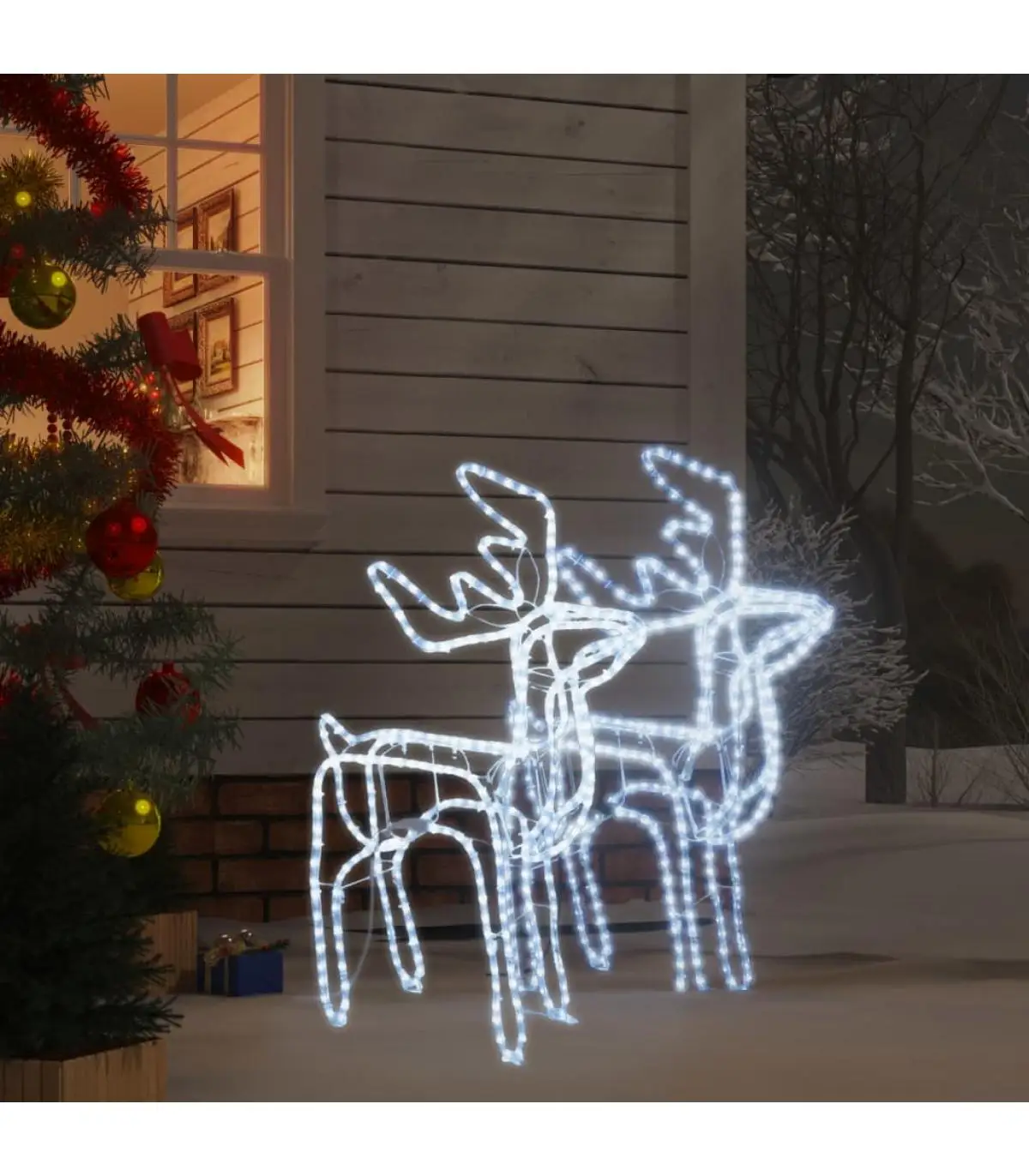 Christmas Lights Christmas reindeer figure 2 PCs cold white 76x42x87 cm