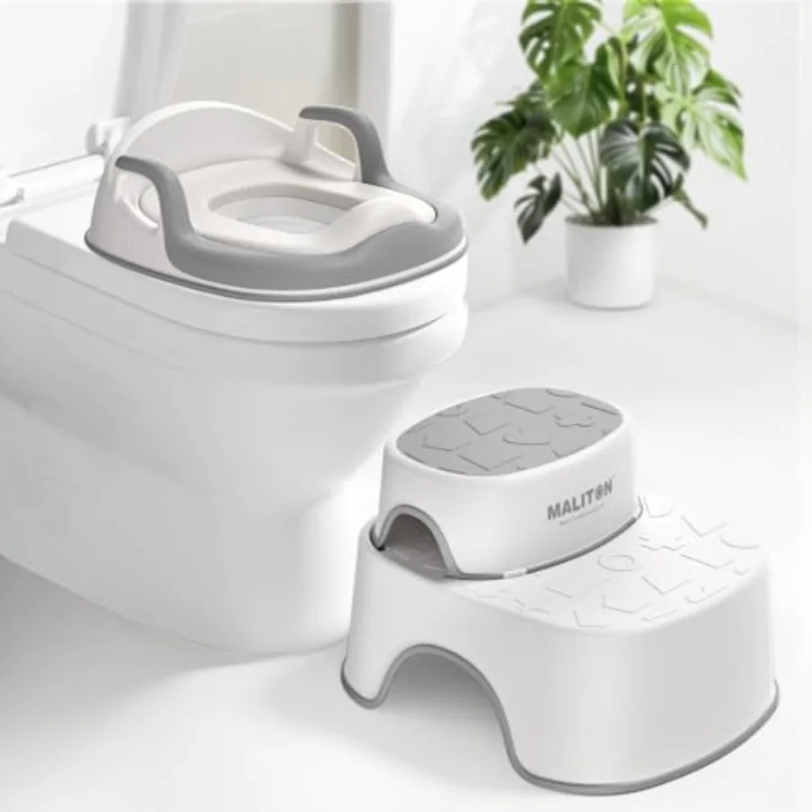 Baby Potty Training Seat with Step Stool Potty Training Toilet for Boys Girls Anti-Slip Toddler Stool for Bathroom Kitchen Todd