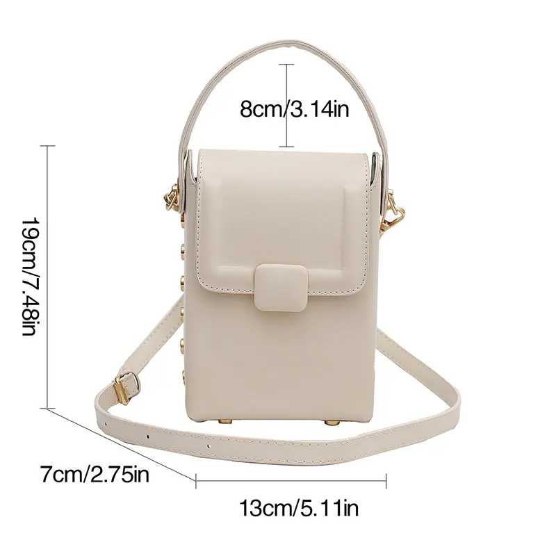 Bolso de marca para mujer, bolso de diseñador a la moda, bolsos cruzados para teléfono móvil, bolso de hombro informal con solapa de cuero PU para