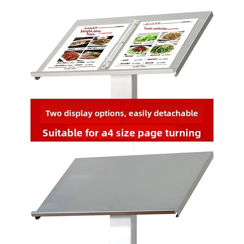 Customizable Logo Vertical Floor to Ceiling Menu Display Stand for Restaurant Entrance with Anti Fingerprint Function Modern