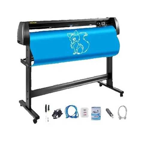 SucceBuy 53Inch Vinyl Cutter Plotter Machine 1350mm Vinyl Cutting Plotter Signmaster LCD Screen for DIY Advertising Label Making