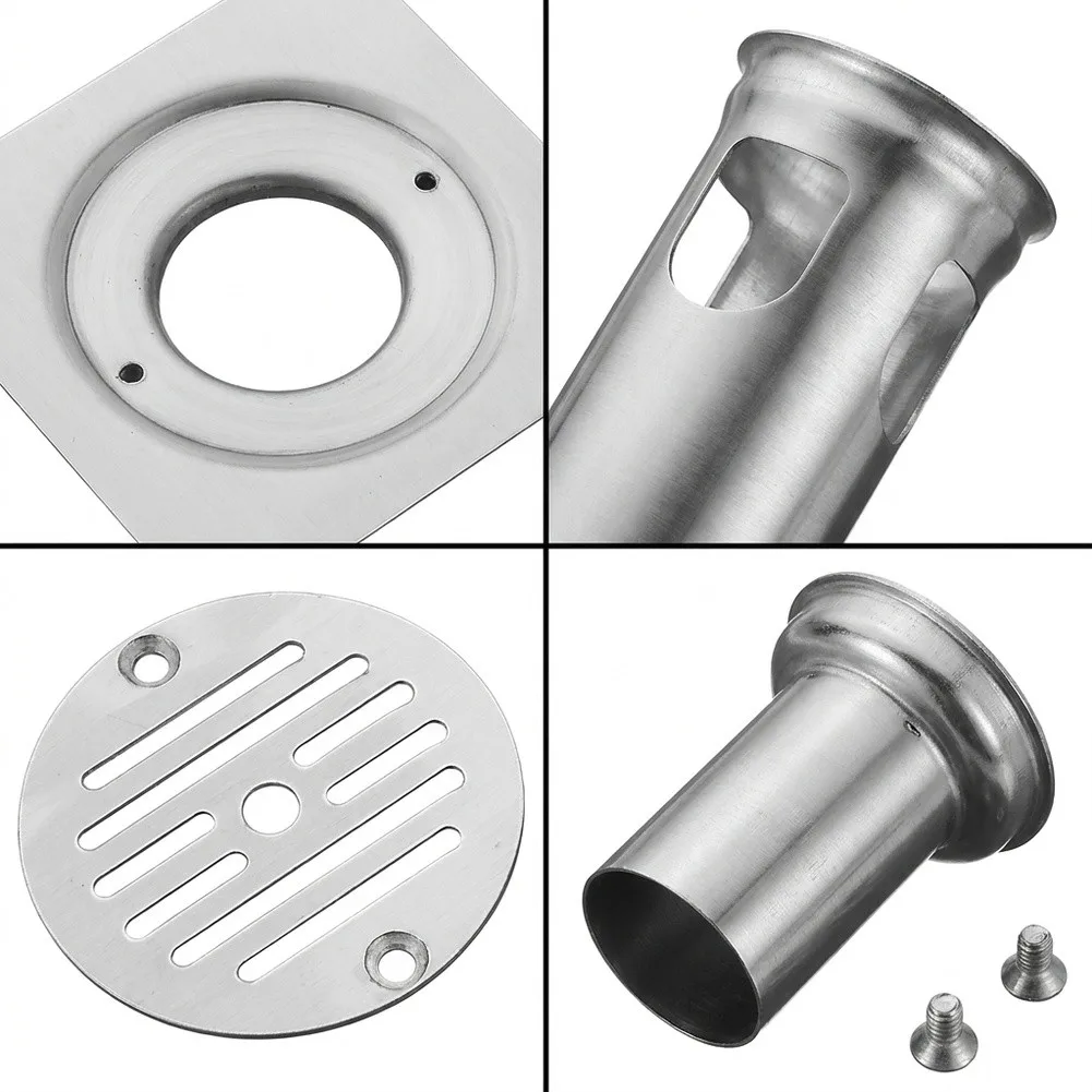2Pcs 304 Stainless Steel Lockable Floor Drain Deep Seal For Prison Institutional Bathroom Shower Waste Strainer