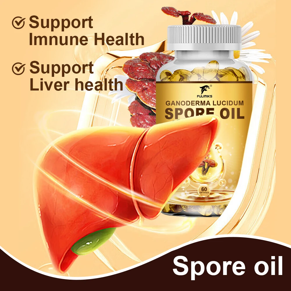 

Ganoderma Spore Oil Capsules, with Ashwagandha, Turmeric & Resveratrol, Supports Cognitive Clarity, Focus & Daily Vitality