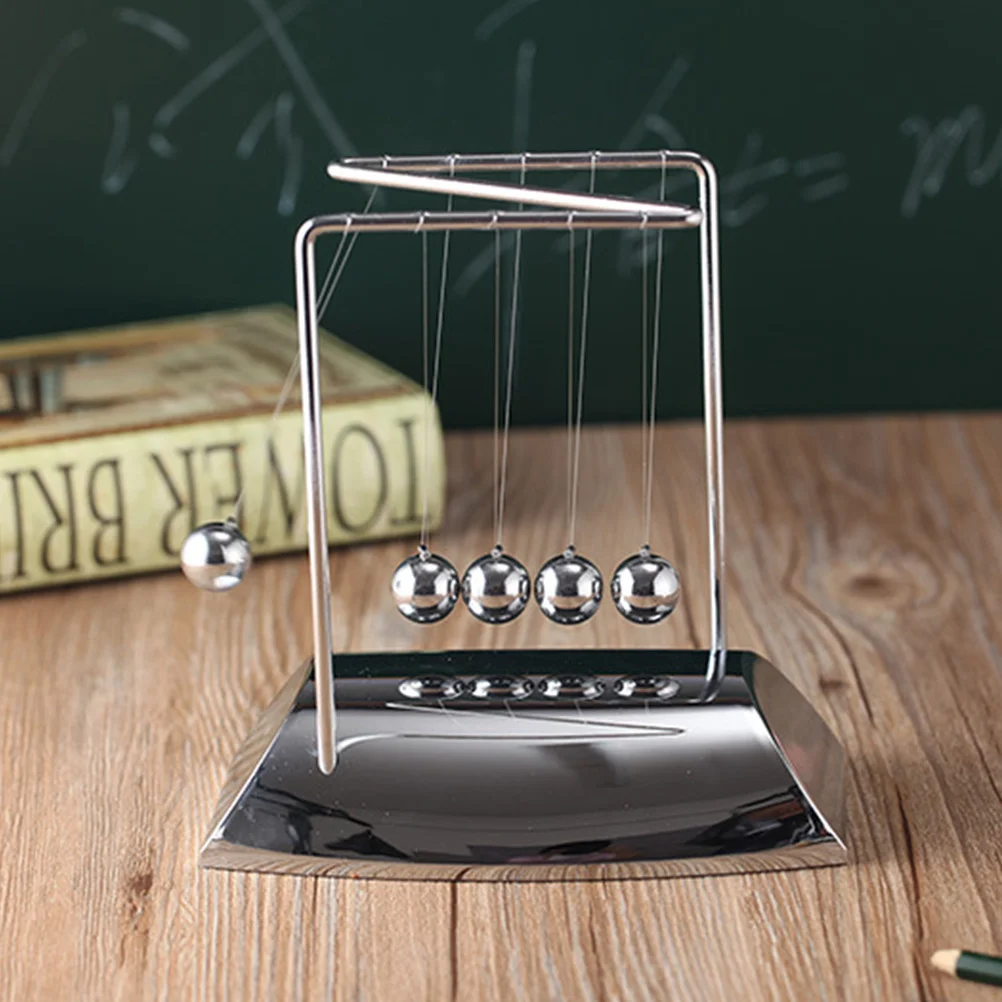 

1pc Electroplated Newton'S Cradle 18X11X18.5Cm Five Balls For Kids Science Experiment Desktop Decor Dynamics Kit