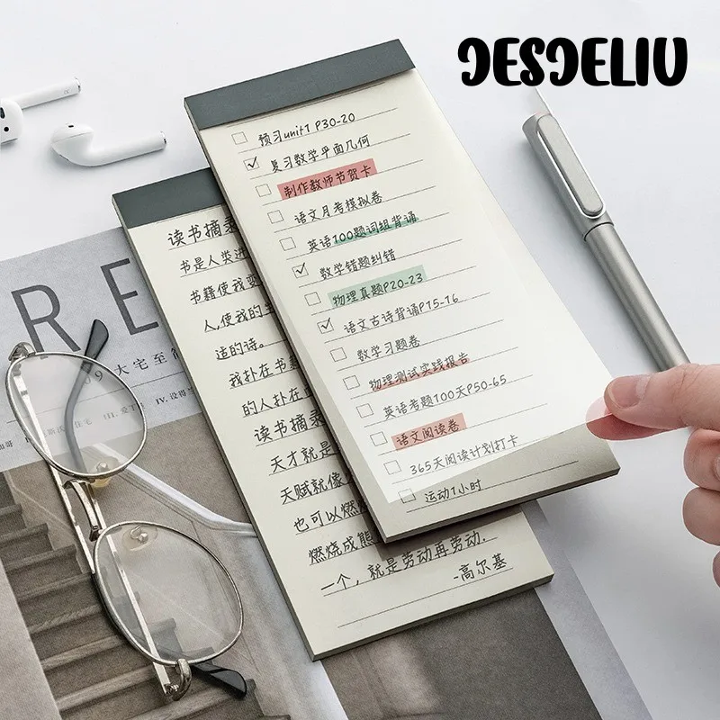 4pcs To Do List Notebook Portable Pocket Study & Work Planner Memo Pad Sticky Notes Student Stationery Supplies Office Accessory