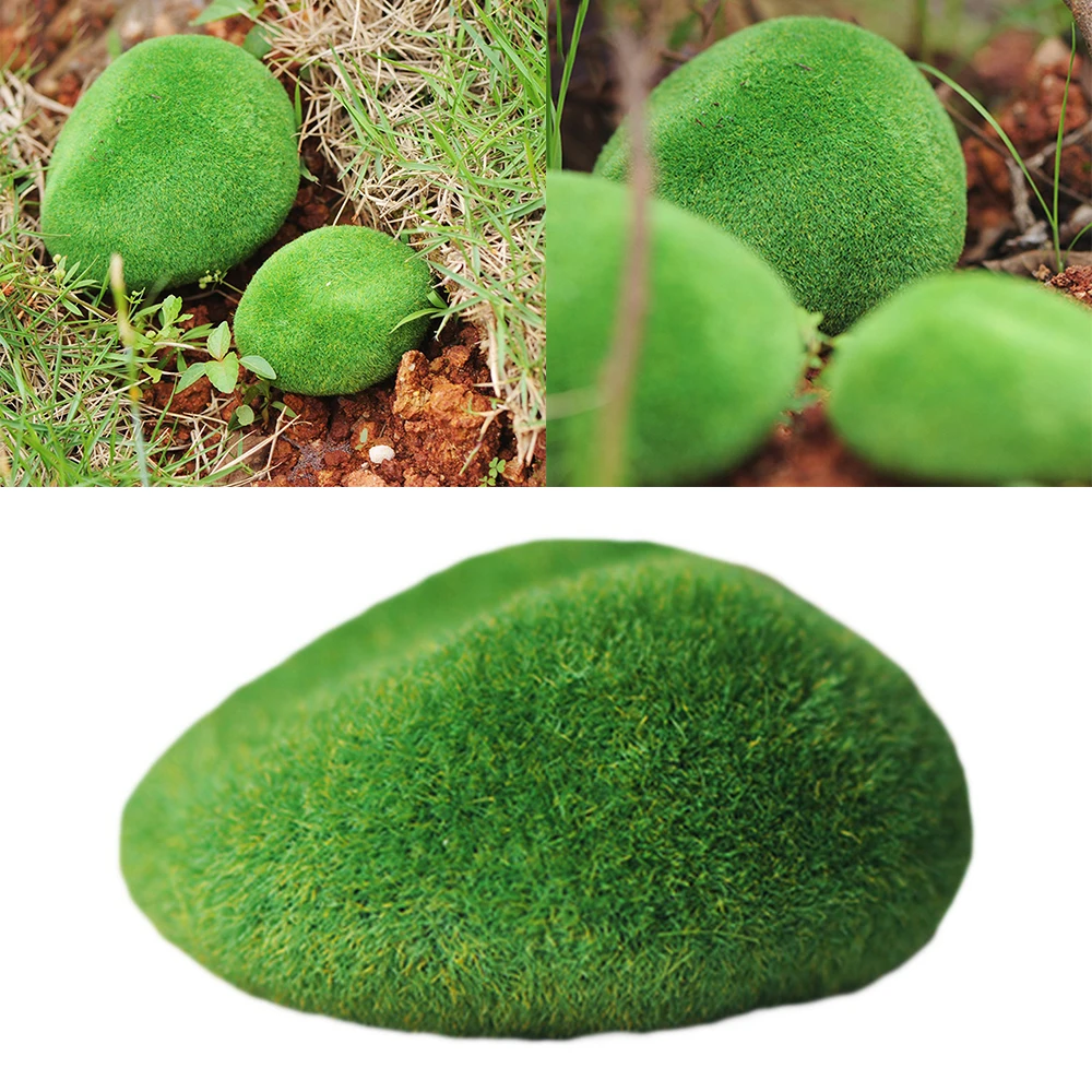 HO Scale Model Moss Stone, Micro Landscape Decoration Foam Flocking Stone Props, Landscape Architecture Layout
