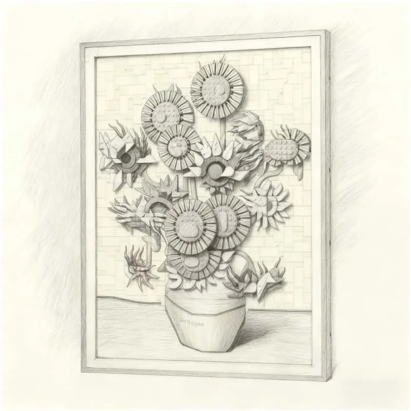 

2025 New Vincent Sunflower building block model assembly technology building block series toys Children's Christmas gifts