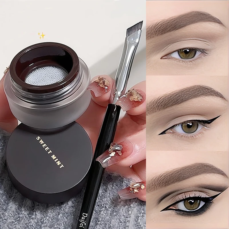 2 in 1 Eyeliner Eyebrow Gel Cream Waterproof Lasting Not To Smudging Matte Eye Liner Cream Big Eyes Tools Women Makeup Cosmetics