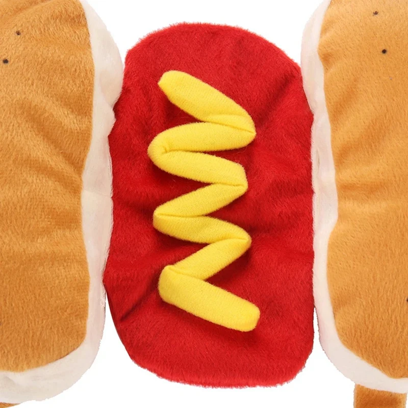 Kostum Lucu Hewan Peliharaan Berdandan Hot Dog, Kostum Kucing dan Anak Anjing Lucu Hadiah Permainan Peran Pesta Halloween Anjing Kecil dan Menengah-A22G