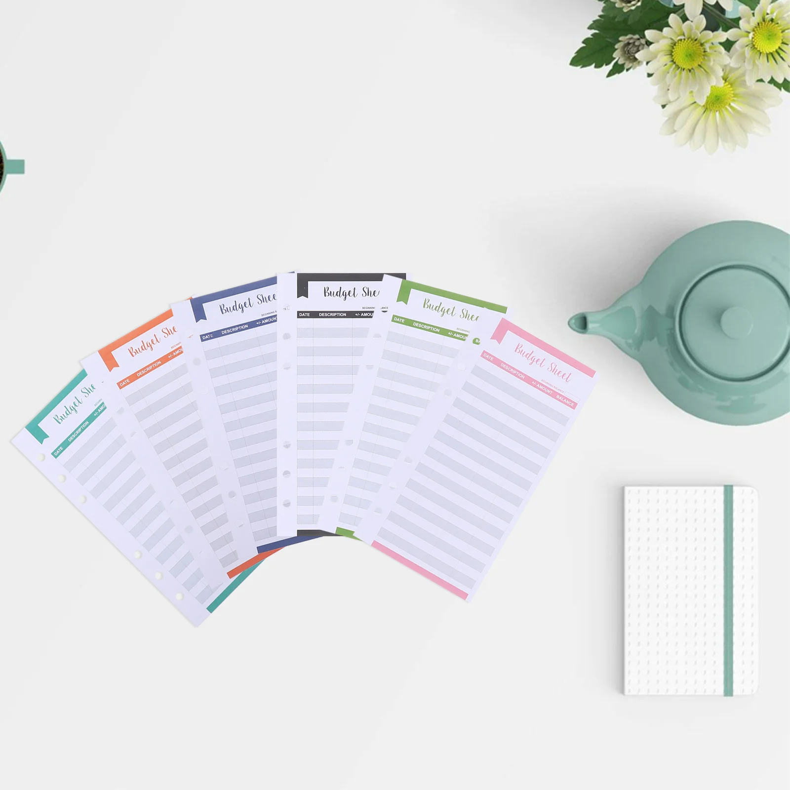 40pcs Budget Cards Sheet Money Organizer Card For Personal Monthly Budget Planner Journal Portable Expense Tracking