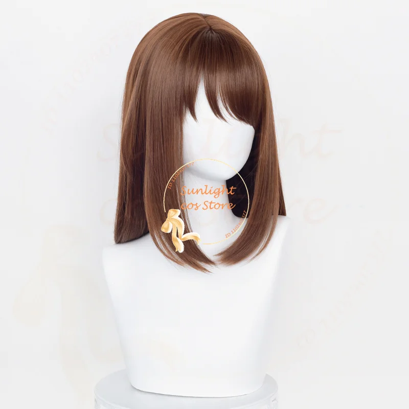 Parrucca Cosplay ES Anzu 43cm parrucca donna marrone rossa resistente al calore capelli sintetici Halloween Party Cosplay parrucche Anime