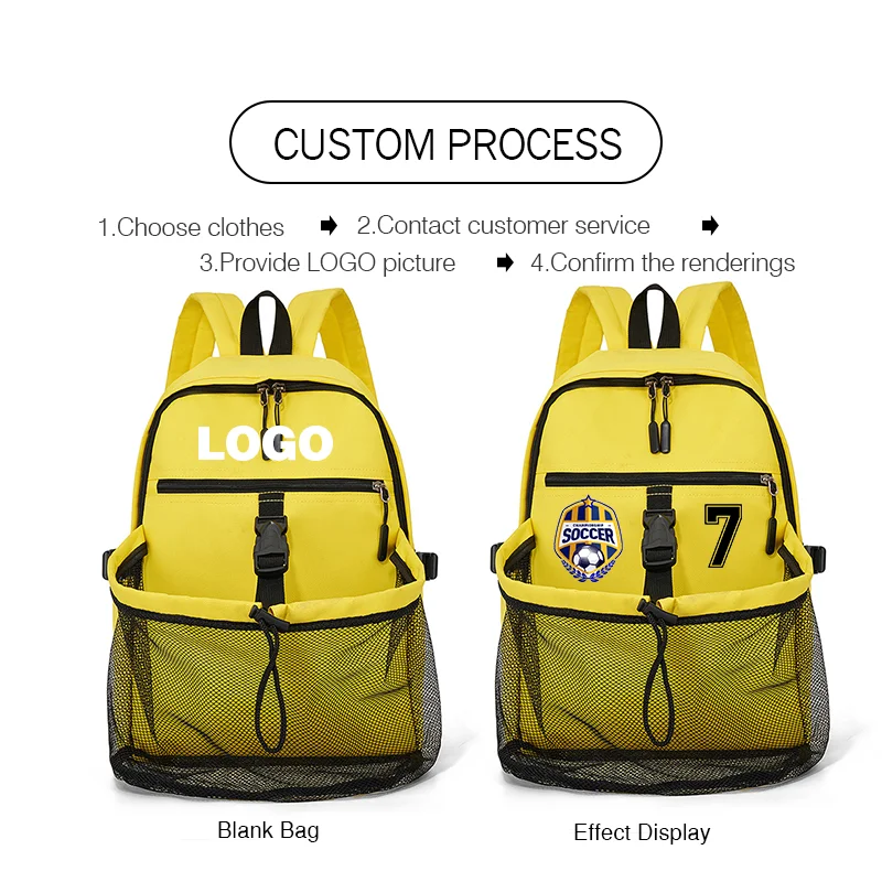 Custom logo children Basketball Backpack Outdoor Sports Training Hiking Commuting Bag print photo Portable Football  Sports bag