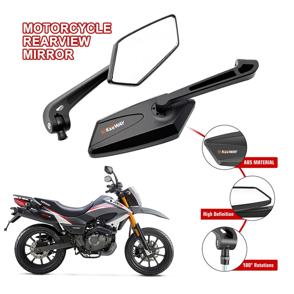 Motorcycle Side Mirror Custom Replace Original Mirror 8/10mm For Keeway Hurricane RKX RKS Superlight K-Light Vieste TX Aries