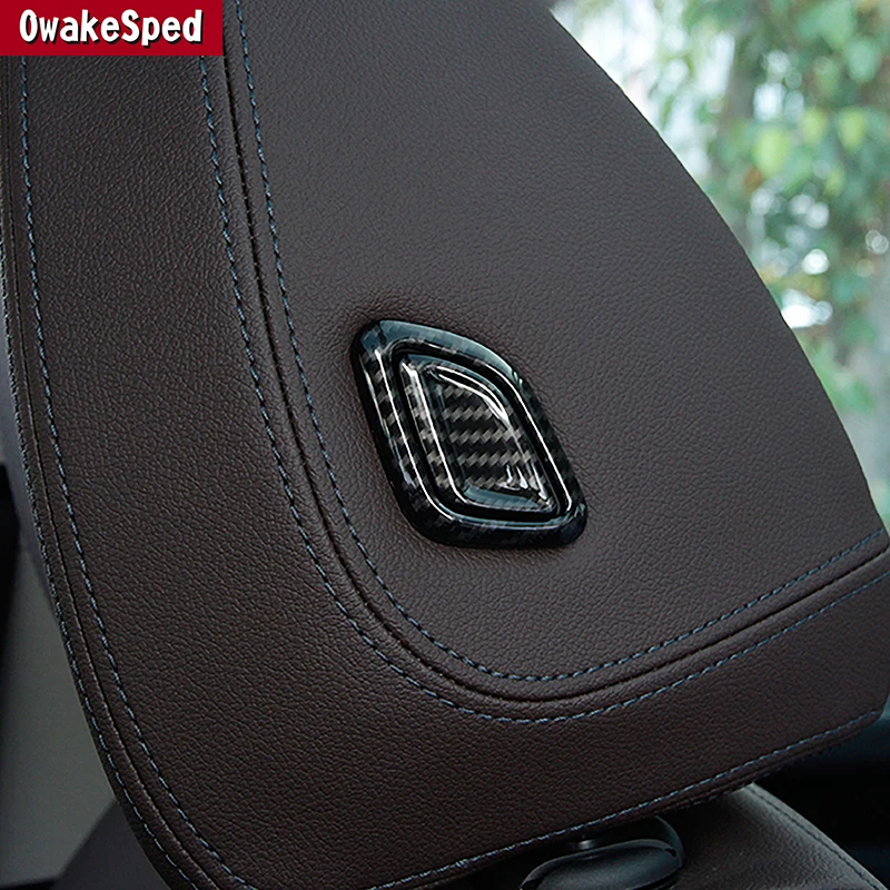 

Кнопка подголовника автомобильного сиденья, наклейки, отделка, украшение из углеродного волокна для BMW 3 серии G20 2020-2022, аксессуары для интерьера