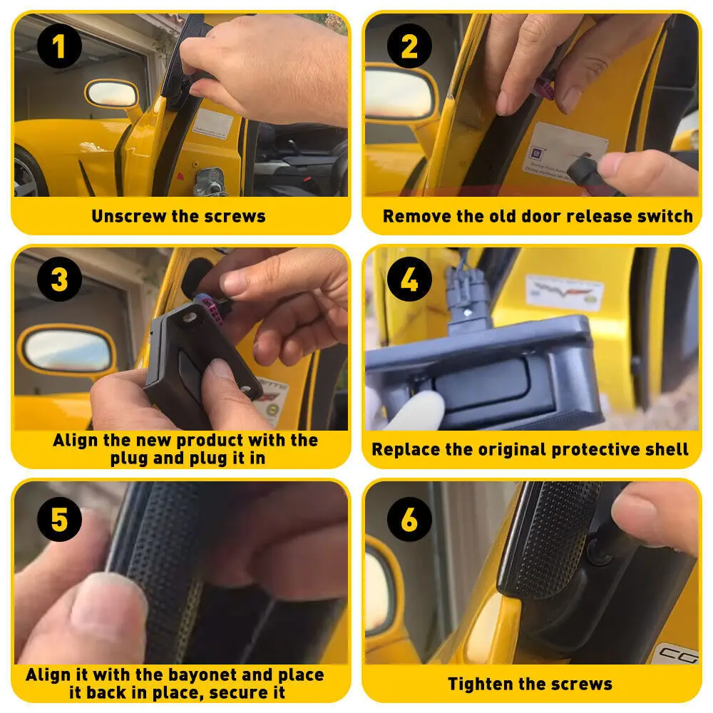 2 قطعة مزلاج الباب الأمامي الأيسر والأيمن الخارجي الإصدار لوحة التبديل مجموعة ل 2004-2009 كاديلاك XLR 2005-2013 شيفروليه C6 كورفيت #6