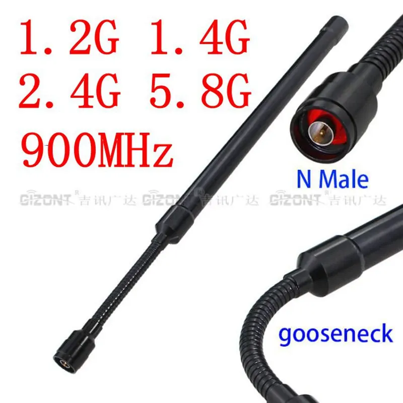 

Supports custom 900MHz 1.2G 1.4G 2.4G 2.2G 5.2G 5.8GHz fiberglass antenna N male Gooseneck antenna UAV jammer module antenna