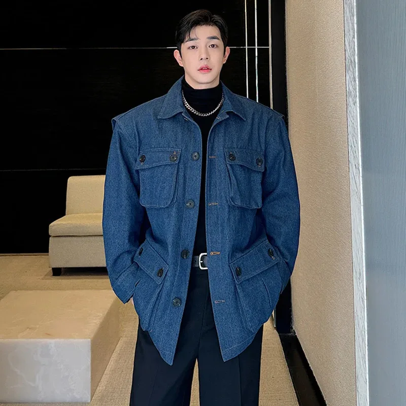 

LUZHEN Multi Pocket Washed Denim Jacket Original Niche Workwear Design Loose Trendy Retro Coats Male New Clothing 2025 JY4668