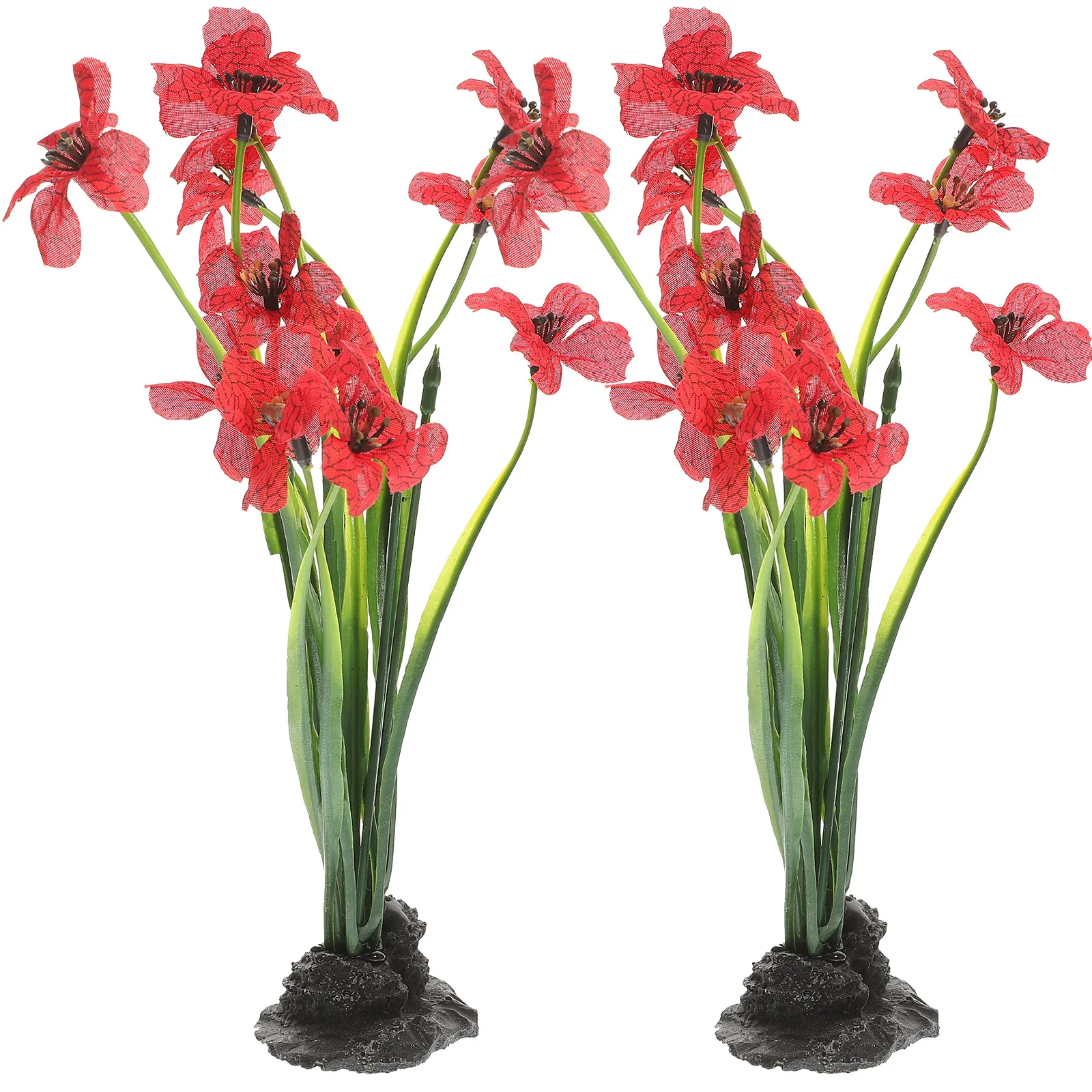 

2Pcs Fake Plant Aquarium Decoration Delicate Desktop Fish Tank Plant Compact Household Aquarium Accessory Realistic Fish Tank