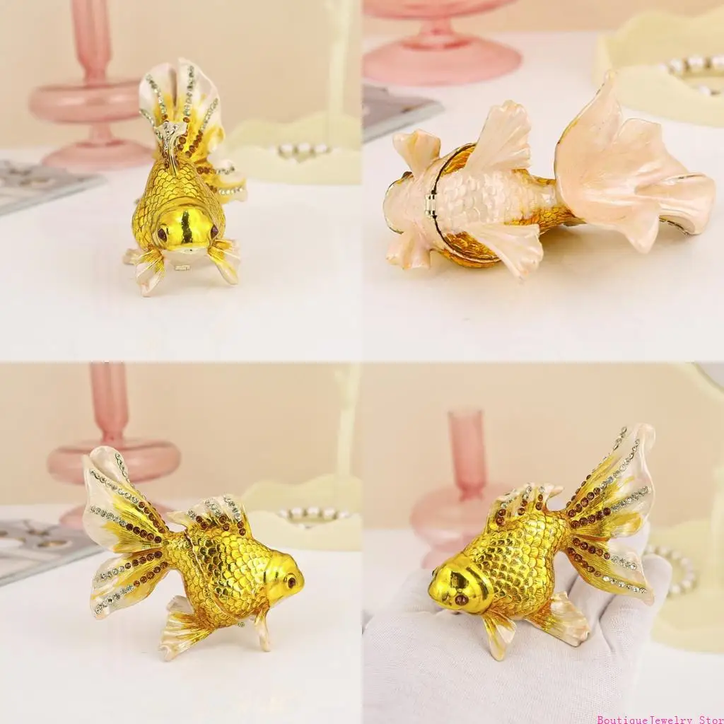 E1PE Artistic Small Trinket Box Jewelry Container Alloy Texture Suitable for Small Jewelry Organization