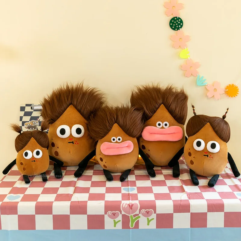 30-50CM divertido pelo frito patatas juguete DIY estilo muñecas súper suaves decoración del hogar llavero de felpa boca grande regalos de cumpleaños 1 Uds felpa