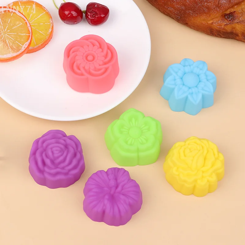 6 Pieces Flowers/6 Cavities Silicone Molds DIY Handmade Soap Molds Handmade Silicone Molds For Soap Making Crafts