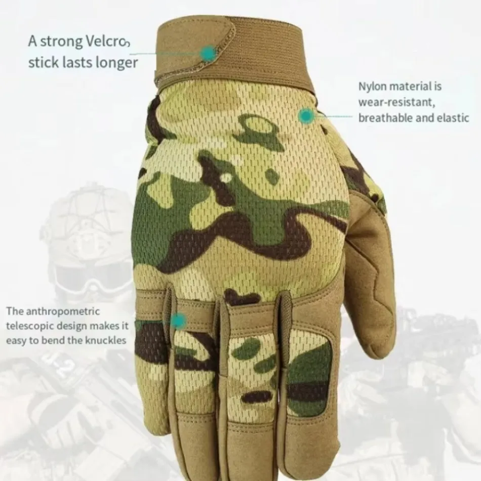 Outdoor Sports Tactical Gloves Training Army Climbing Shooting Cycling Ski Bicycle Wearproof Riding Mtb Road Bike Mittens Men