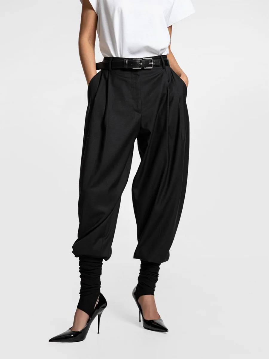Wolfeel British Fashion Street Loose Style Upper Wide Lower Narrow Suit Carrot Pants 2026 Series Autumn/Winter New Women's