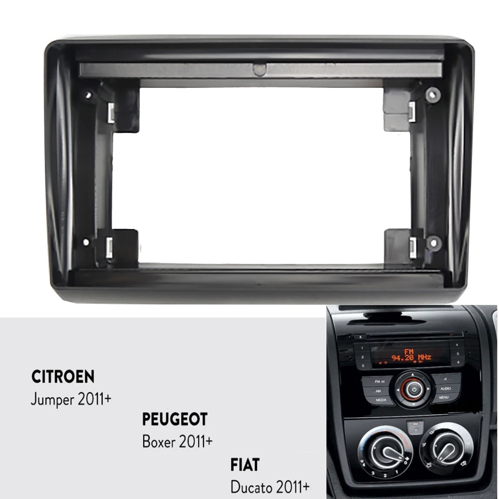 9 Inch Car Audio Fascia Frame Radio Panel for CITROEN Jumper, Relay / PEUGEOT Boxer / FIAT Ducato 2011+ Dash Kit Facia Console A