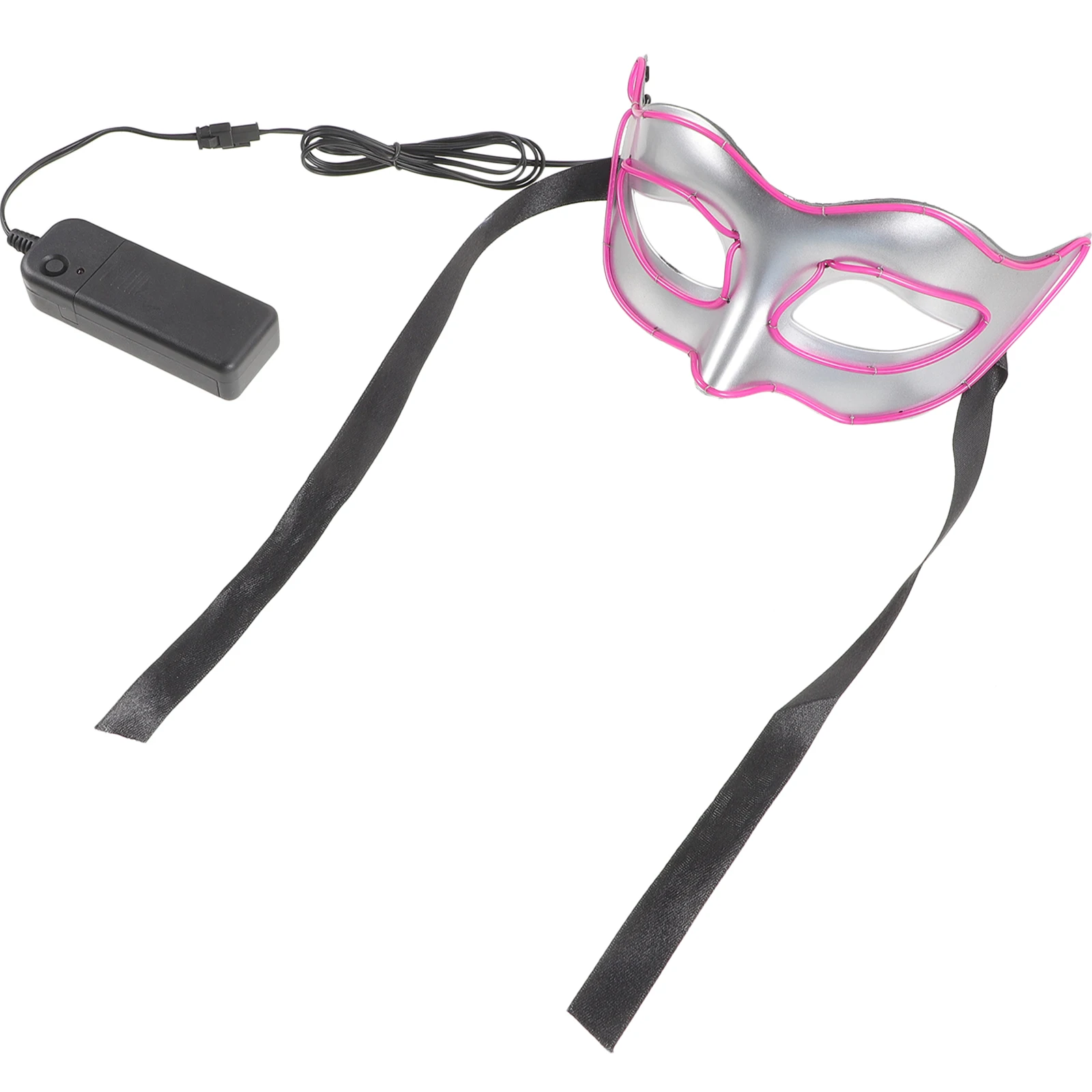 

Luminous Glowing Masquerade Half Costume Party Mask For Halloween Cosplay Festival Lightweight Unisex Portable