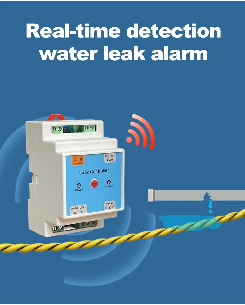 Non-Location Workshop 2-core Water Leak Detection Rope Leakage Sensing Cable Water leakage Leakage controller sensor cable