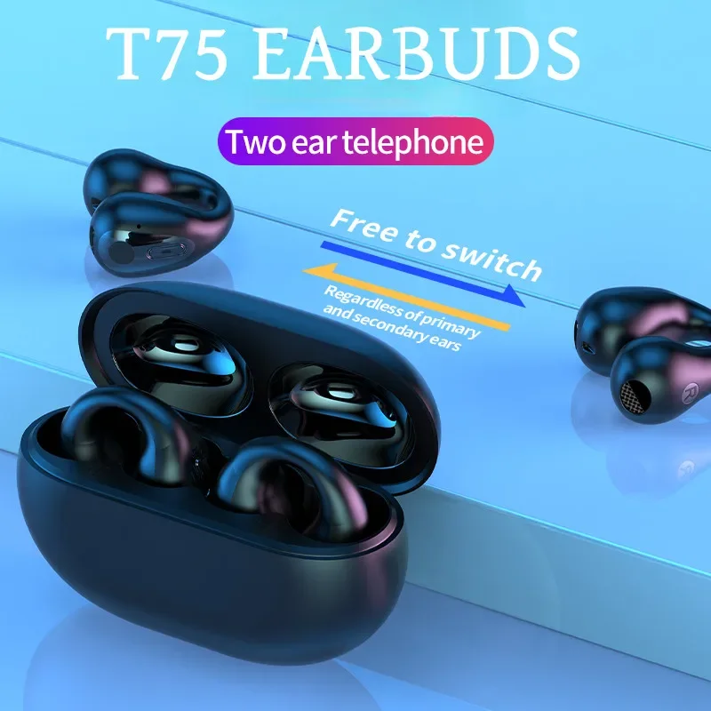 New Original T75 Bone Conduction Wireless Bluetooth 5.3 Headphones Sports Earphones HiFi Sound Quality Waterproof TWS Headset