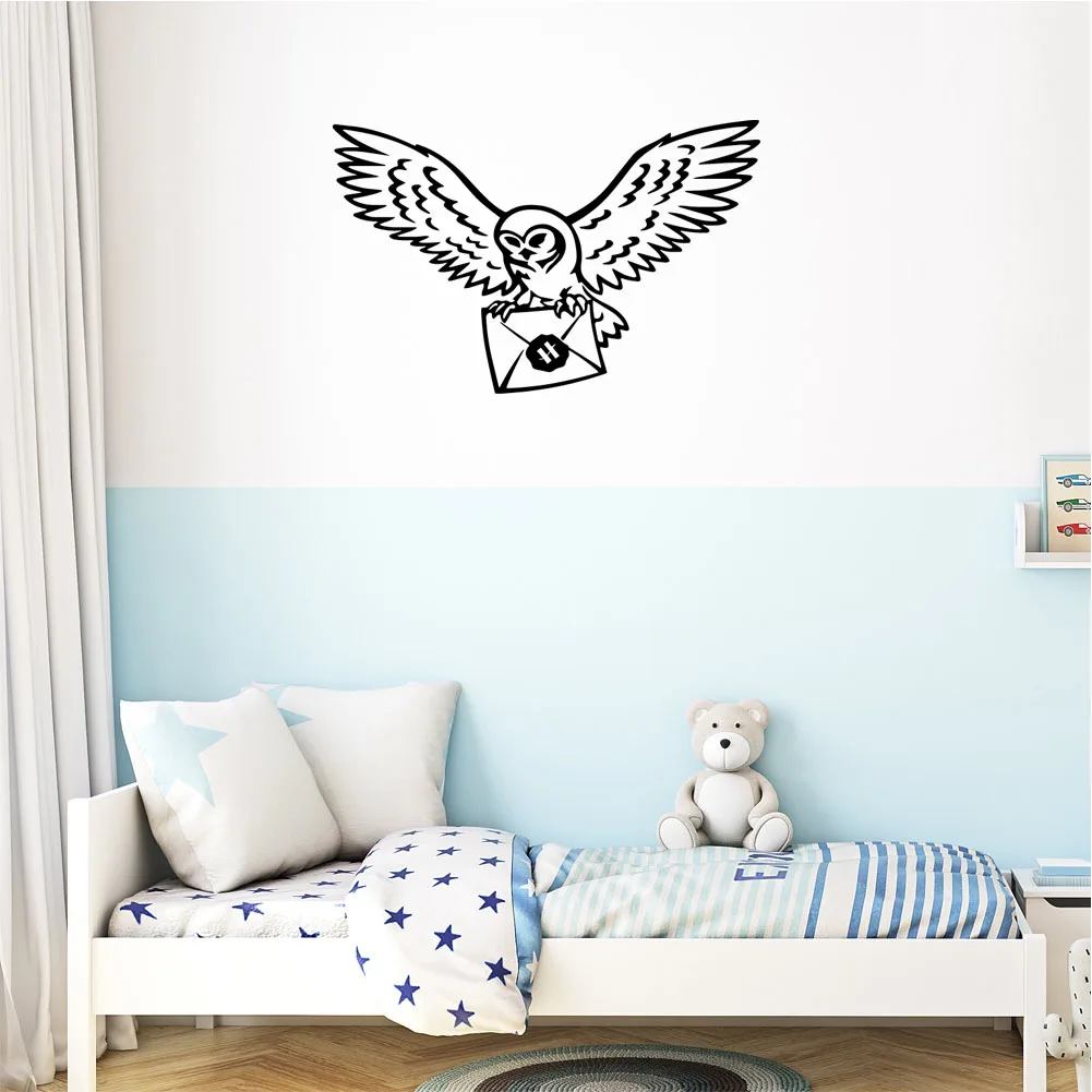 Cool Harry Owl Wall Stickers For Bedroom Decor Decorative Sticker Home Decor Bird Letter Vinyl Wall Decal