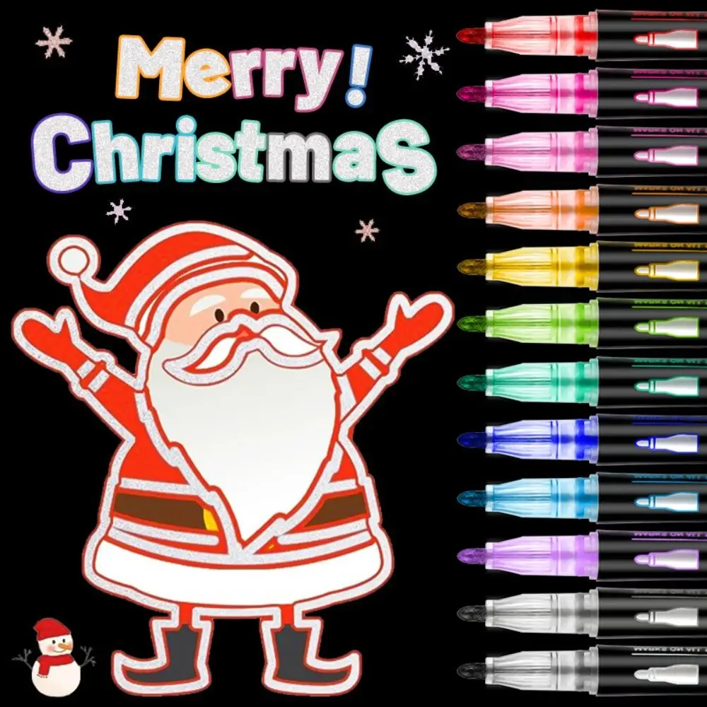 

Multi Functional Shimmer Double Line Outline Pens Self-Outline 8/12/24/36/48/60colors Glitter Drawing Pen Metallic Markers Gift