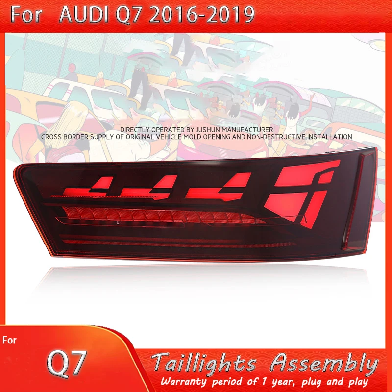 

Car Styling Led Rear Lights For Audi Q7 Tail Light 2016-2019 Accessories Modified LED Brake Taillight Assembly Plug And Play