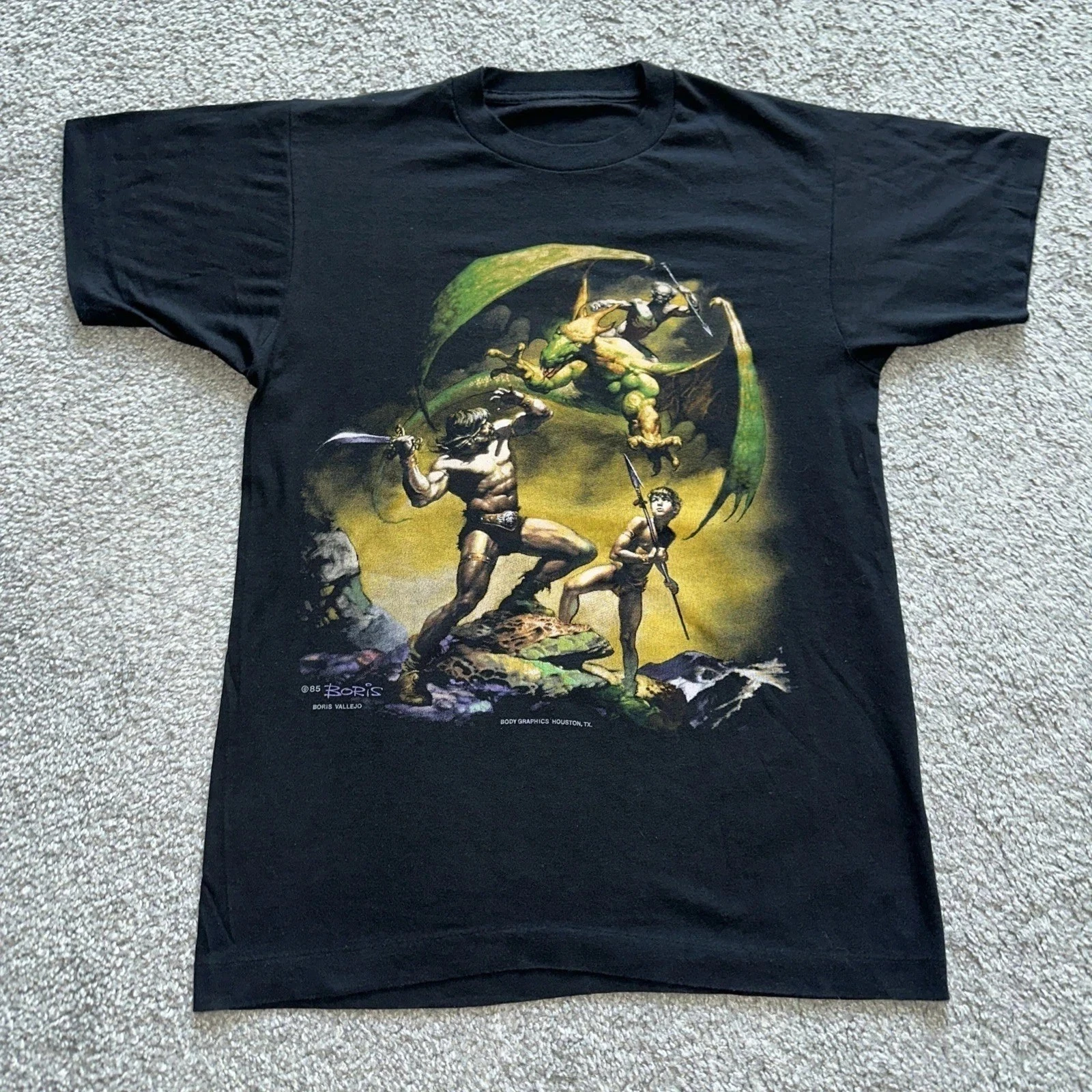 Vtg Boris Vallejo Naked Gargoyle Girl 80s Cotton S-4XL Shirt Graphic Cotton High-end Luxury Unisex Style Both of Men and Women