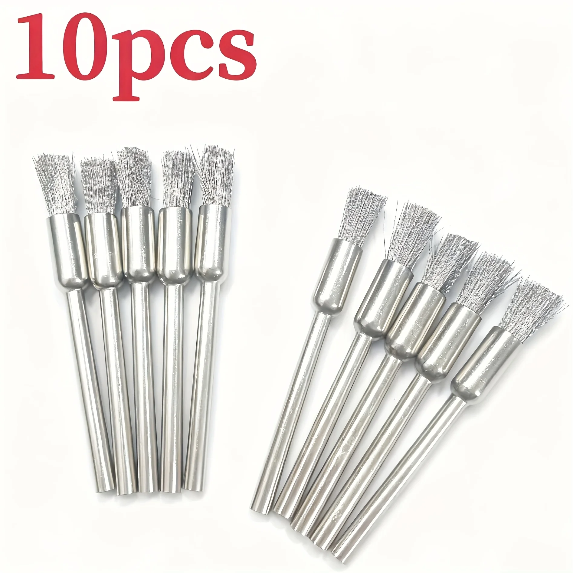New Stainless Steel Wire Brushes 10/15PCS, 3mm Shank Conical Wire Wheel Brush, Rotary Tool Accessories for Rust Remover Cleaning