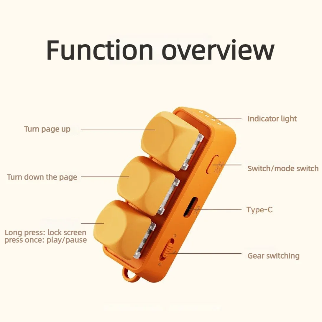 JINLI Wireless Page Turner Dual Button Keypad for E-Book Readers Tablet