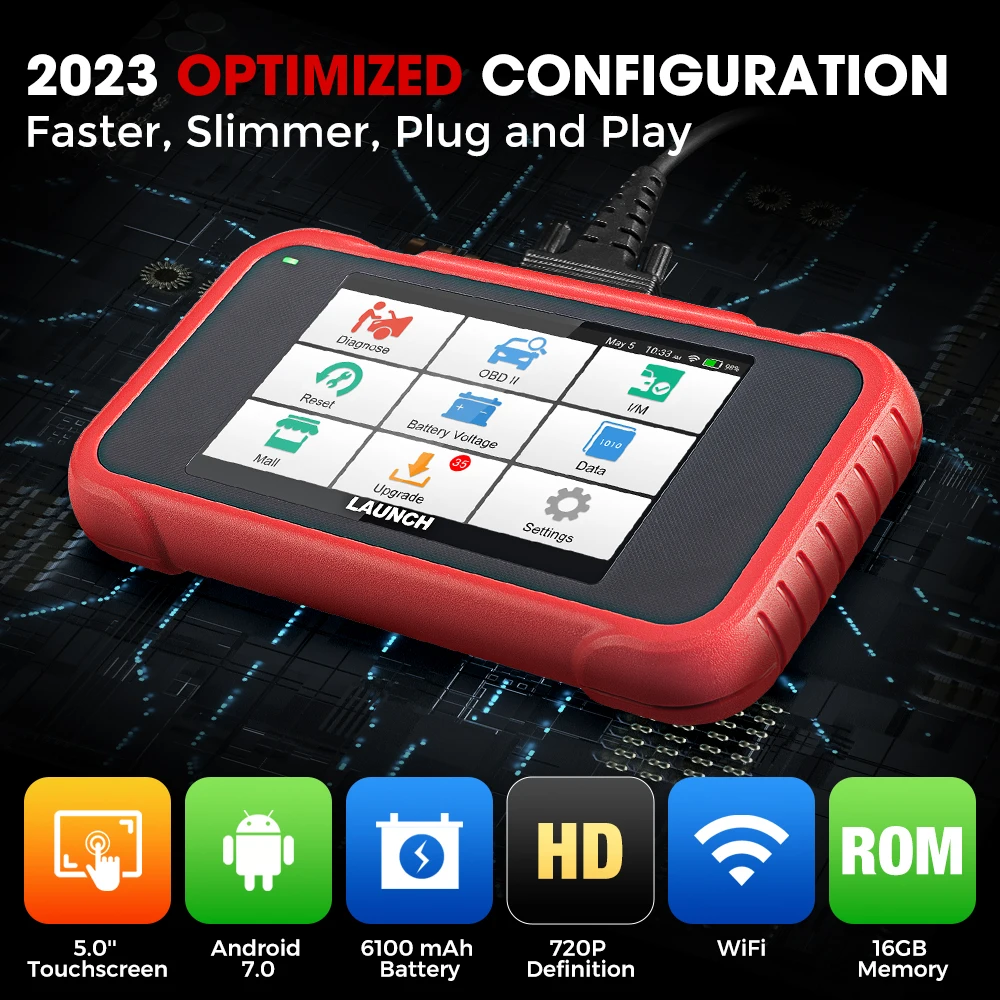 

LAUNCH X431 CRP129E OBD2 Diagnostic Tool 4 System 8 Resets ENG ABS SRS AT Oil SAS EPB TPMS DPF Auto Scanner Lifetime Update