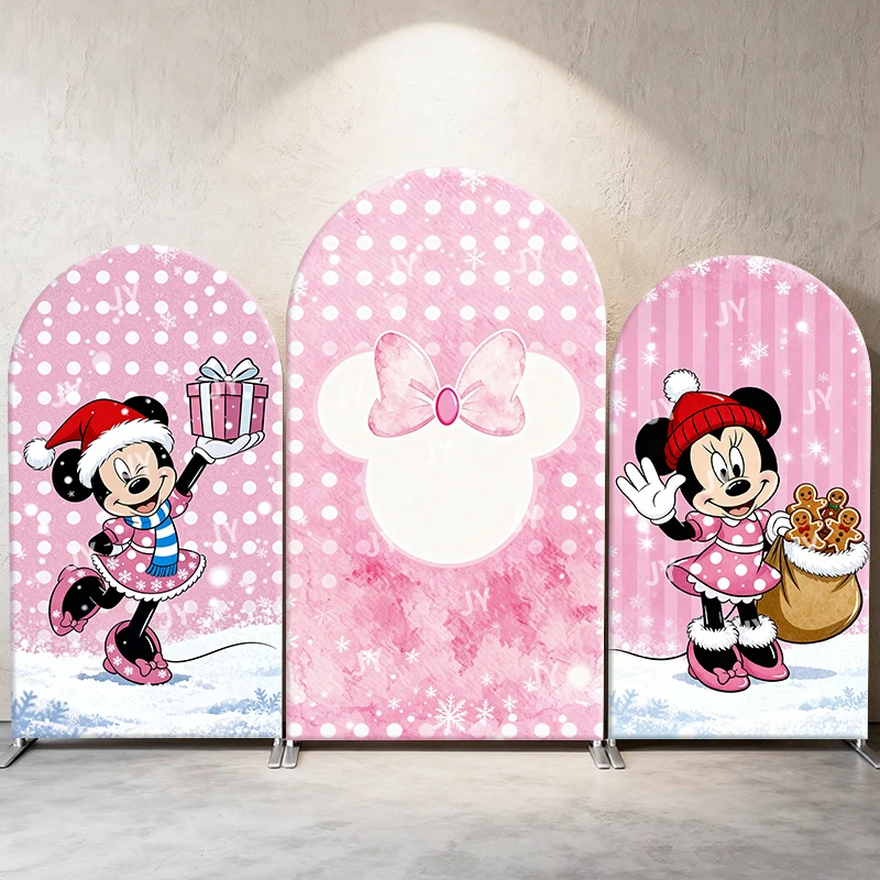 

Mickey Mouse Christmas Arch Backdrop Cover Holiday Party Decoration Merry Christmas Photo Booth Props Kids Xmas Event Supplies