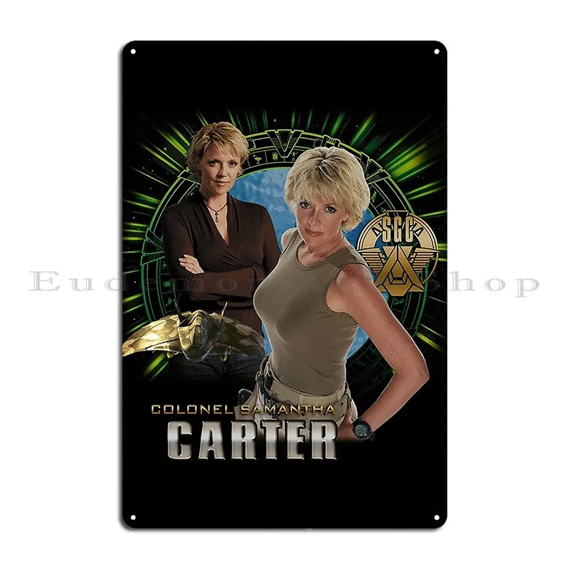 Stargate Sg1 Samatha Carter Metal Sign Cinema Classic Design Character Living Room Tin Sign Poster