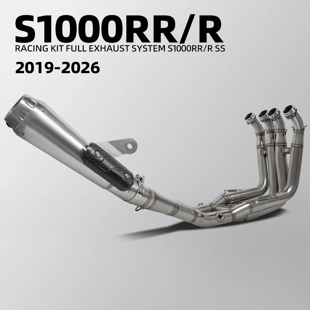 For BMW S1000RR 2019-2026 M1000RR 2019-2024 S1000R M1000R 2021-2026 Motorcycle Exhaust System Front pipe Racing Muffler Kit