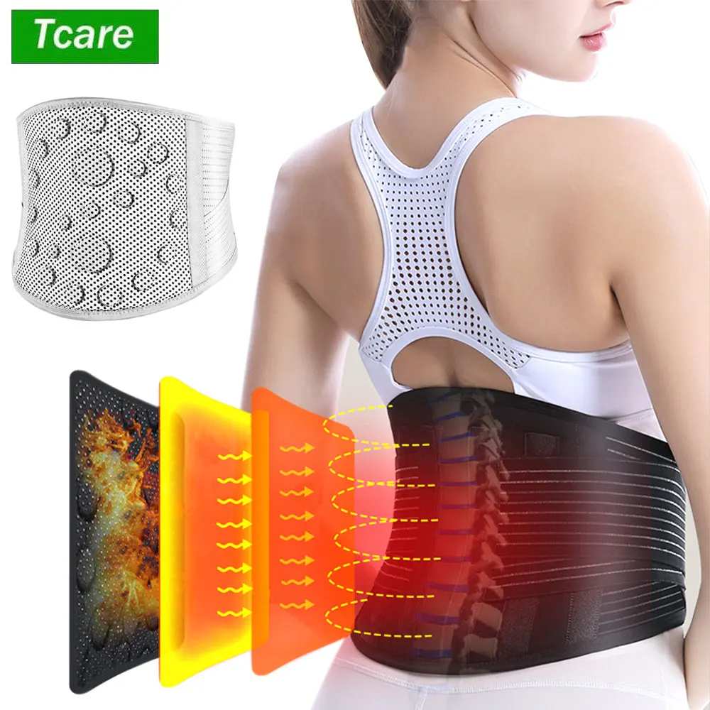 Self-heating Lumbar Magnet Belt,Thermal Magnetic Therapy Tourmaline Lower Back Waist Support Belt Brace for Pain Relief Sciatica