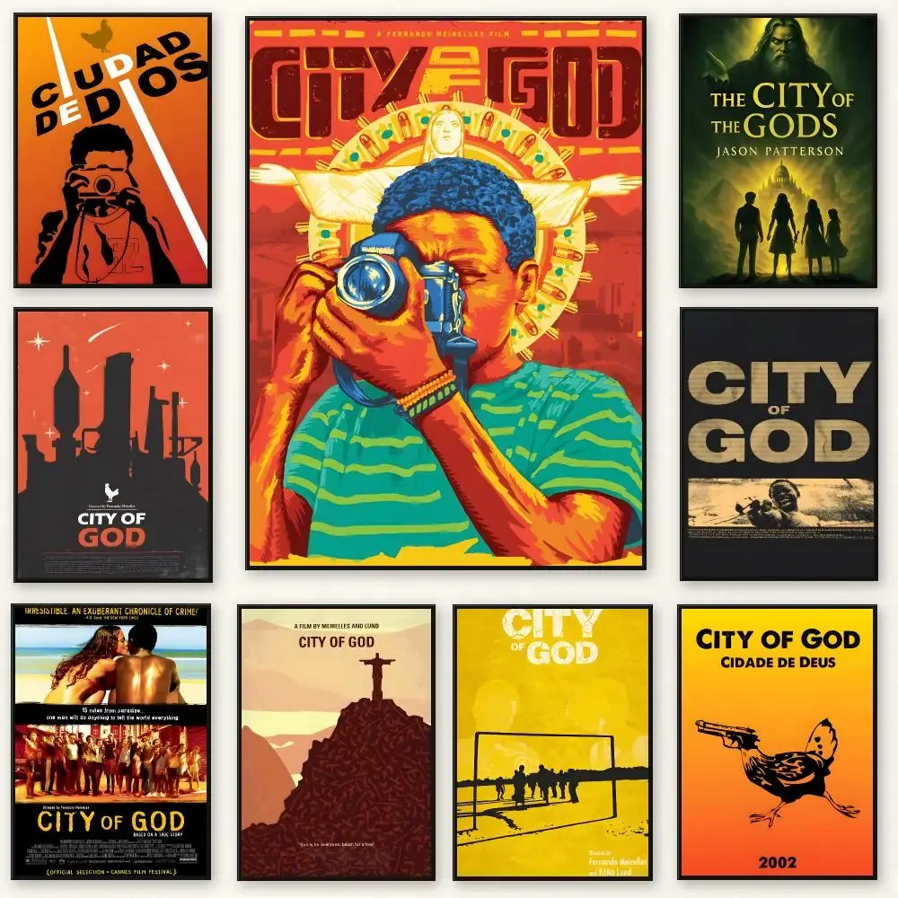 Crime Classic C-City Of God Poster Frameless Peel-and-Stick Removable Wall Art Print