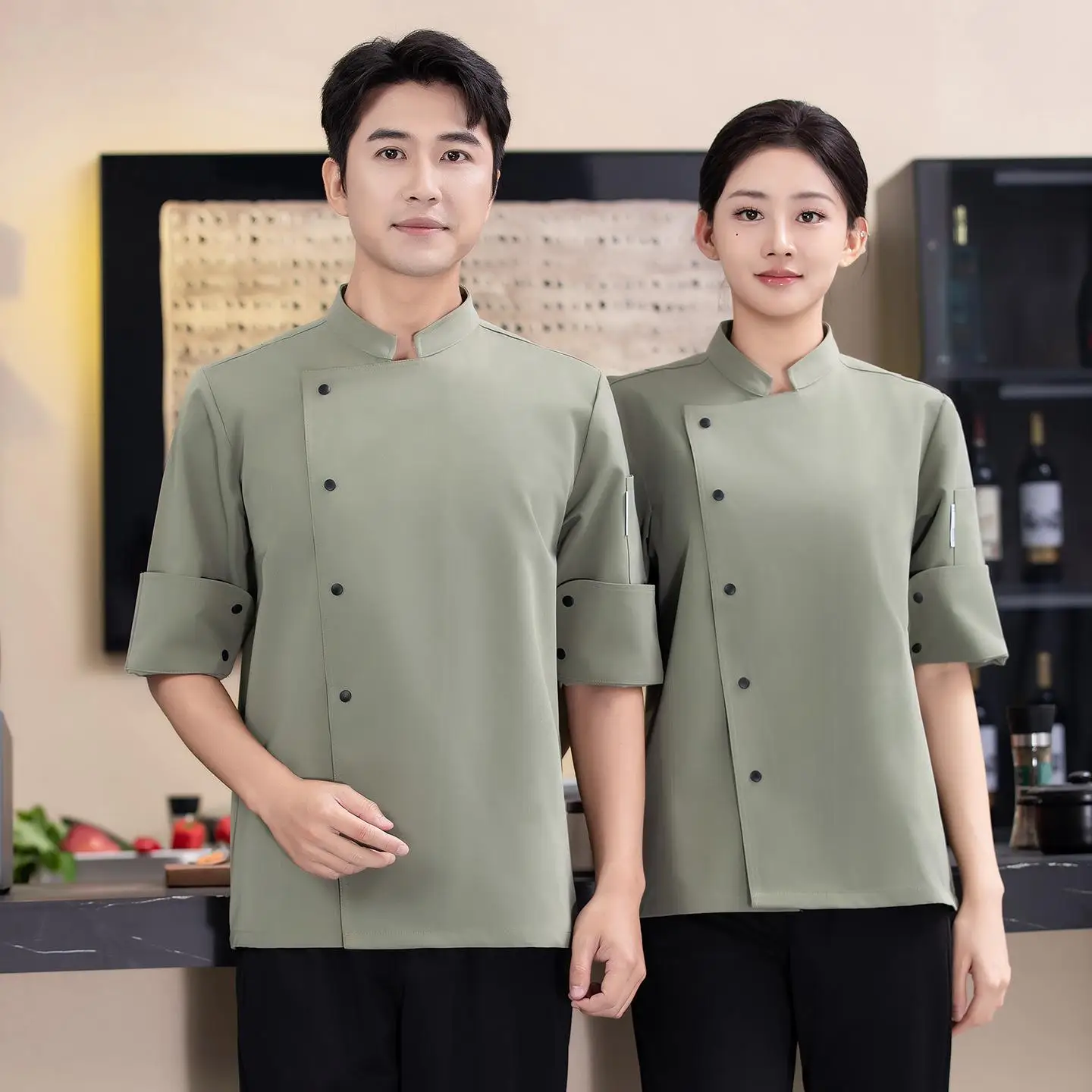 Men Women Chef Uniforms Hotel Catering Workwear Personalization Custom LOGO Cooking Kitchen Jacket Clothes Embroidered Patterns