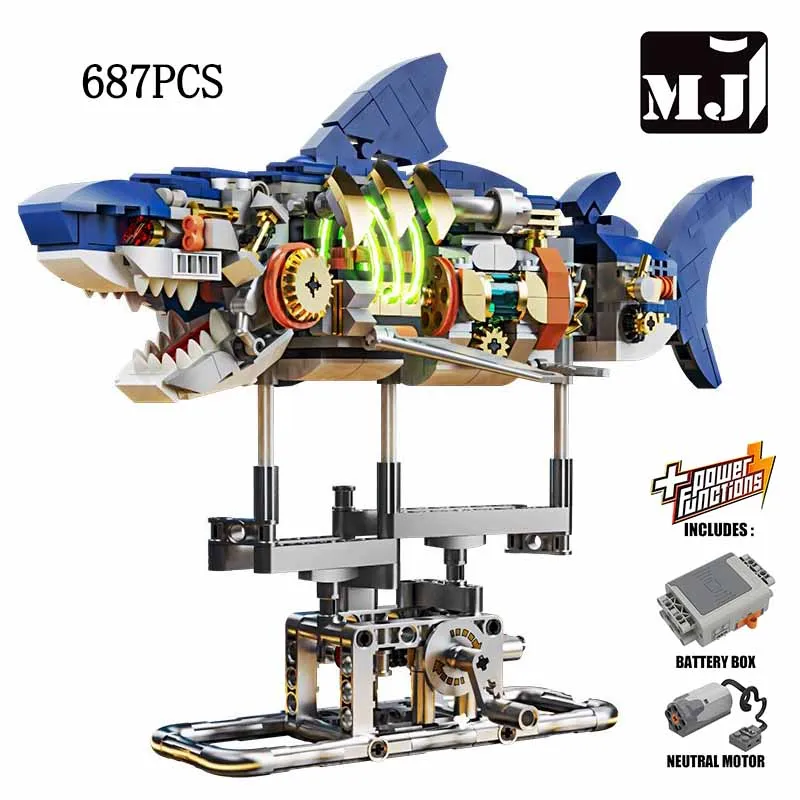 

Конструктор MJ BLOCK «Морская акула»: Механический набор для сборки глубоководного существа, 687 деталей. Креативный подарок для девочек и мальчиков.