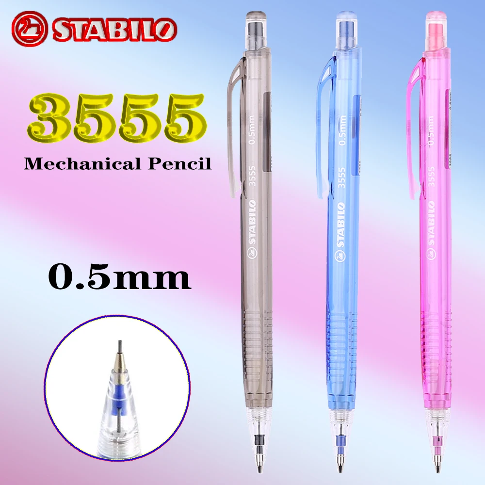 

1PC STABILO 3555 Mechanical Pencil 0.5mm Triangle Transparent Pen Holder Back To School Kawaii Stationery Supplies School